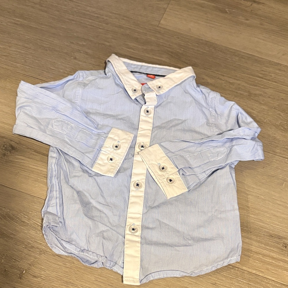 Classic Kids Blue and White Button-Down Shirt